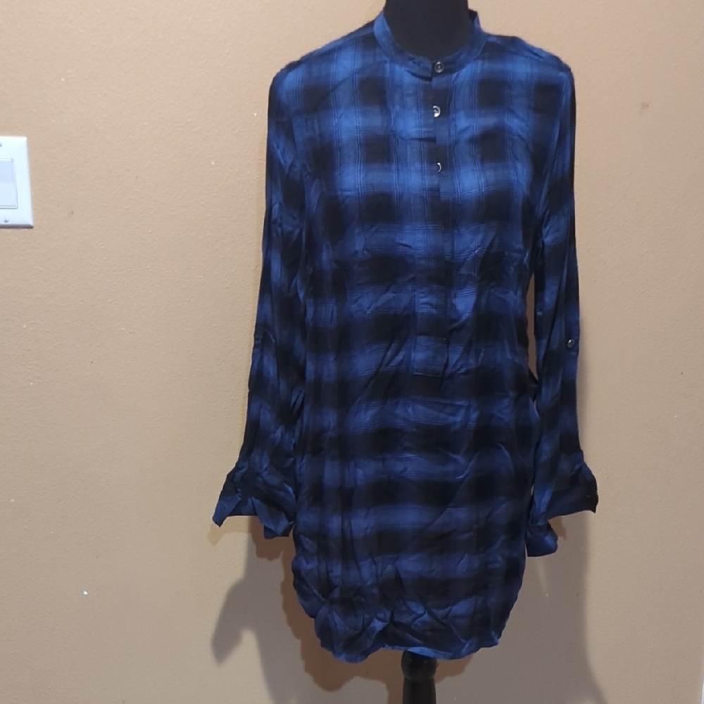 Rock & Republic Blue Checkered Shirt